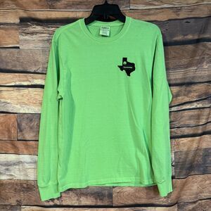 PORT & COMPANY Men's S Neon Green Long Sleeve T-Shirt DeltaPine Bayer Safety